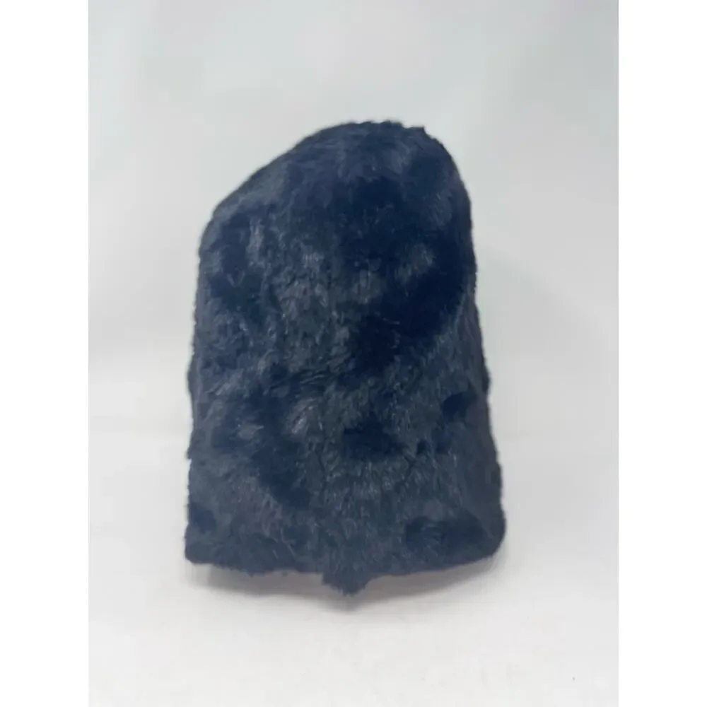 VTG Topstone Halloween Mask Green Face Black Fur Hooded Monster Molded Rubber‎